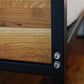 Bett im Industrial Design aus Stahl und Eichenholz
